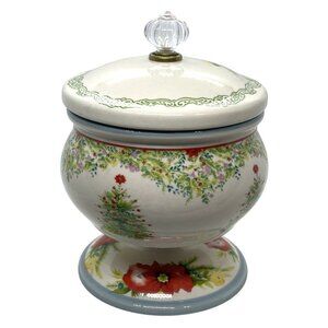 The Pioneer Woman HOLIDAY CHEER 5" Tall Christmas Pedestal Lidded CANDY DISH